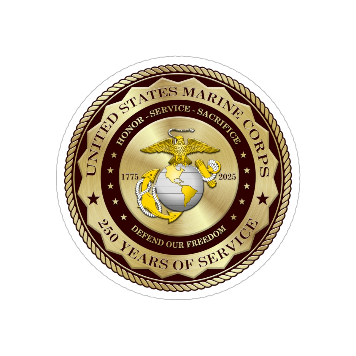 US Marine Corps 250 Years Of Service Stickers