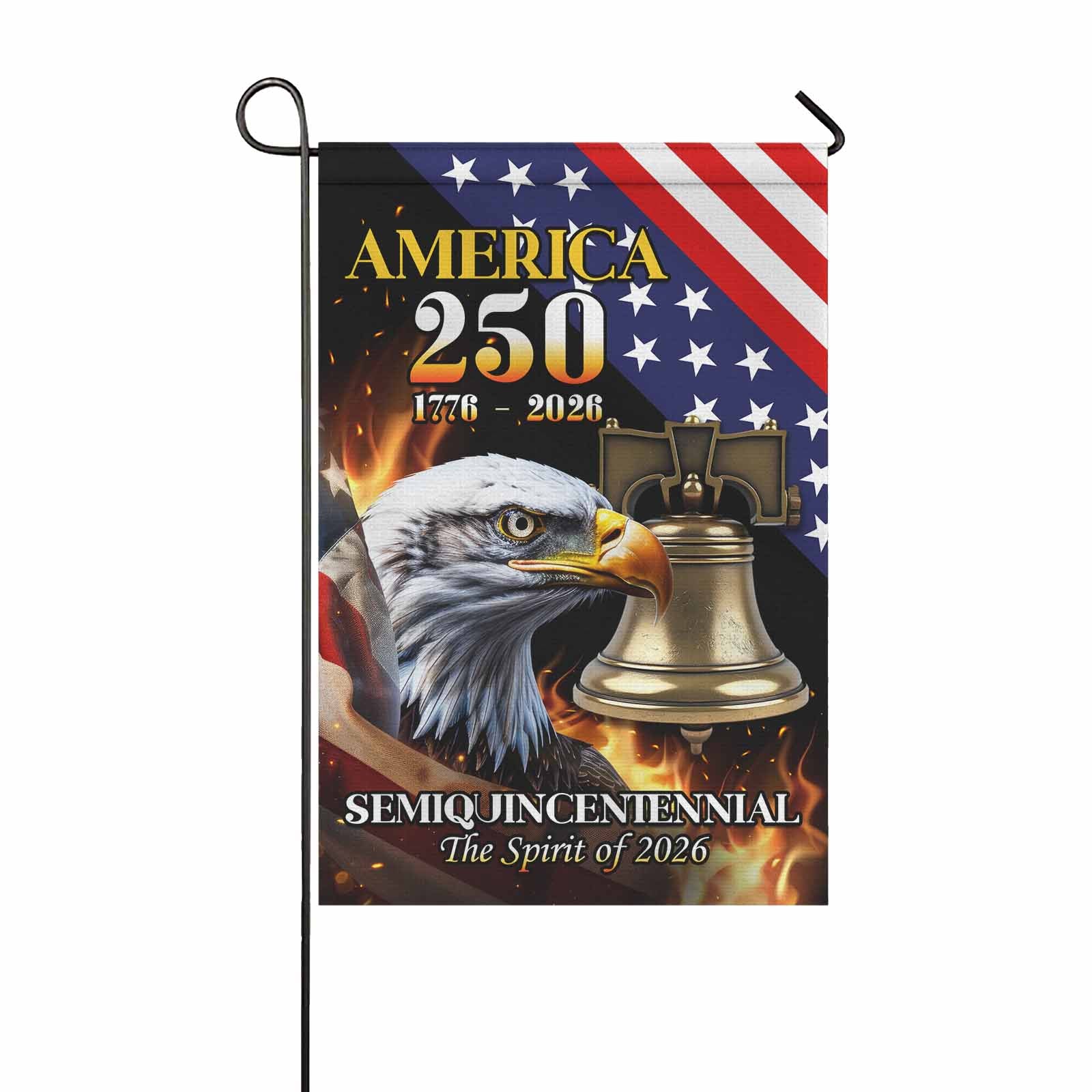America 250 Semiquincentennial Garden Flag Patriotic Eagle Liberty Bell USA 1776-2026 Decor