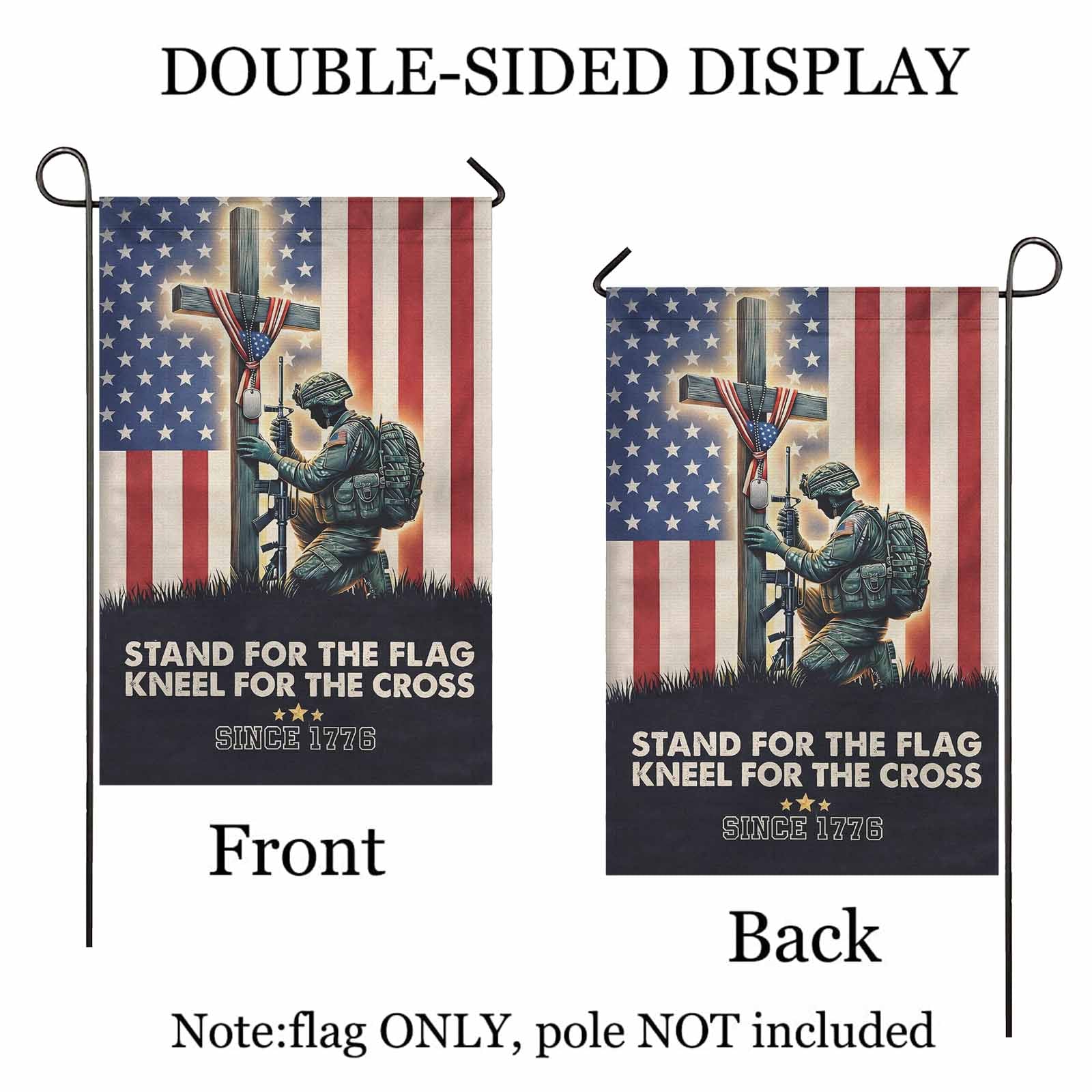 Stand for the Flag Kneel for the Cross Garden Flag Patriotic Christian Decor