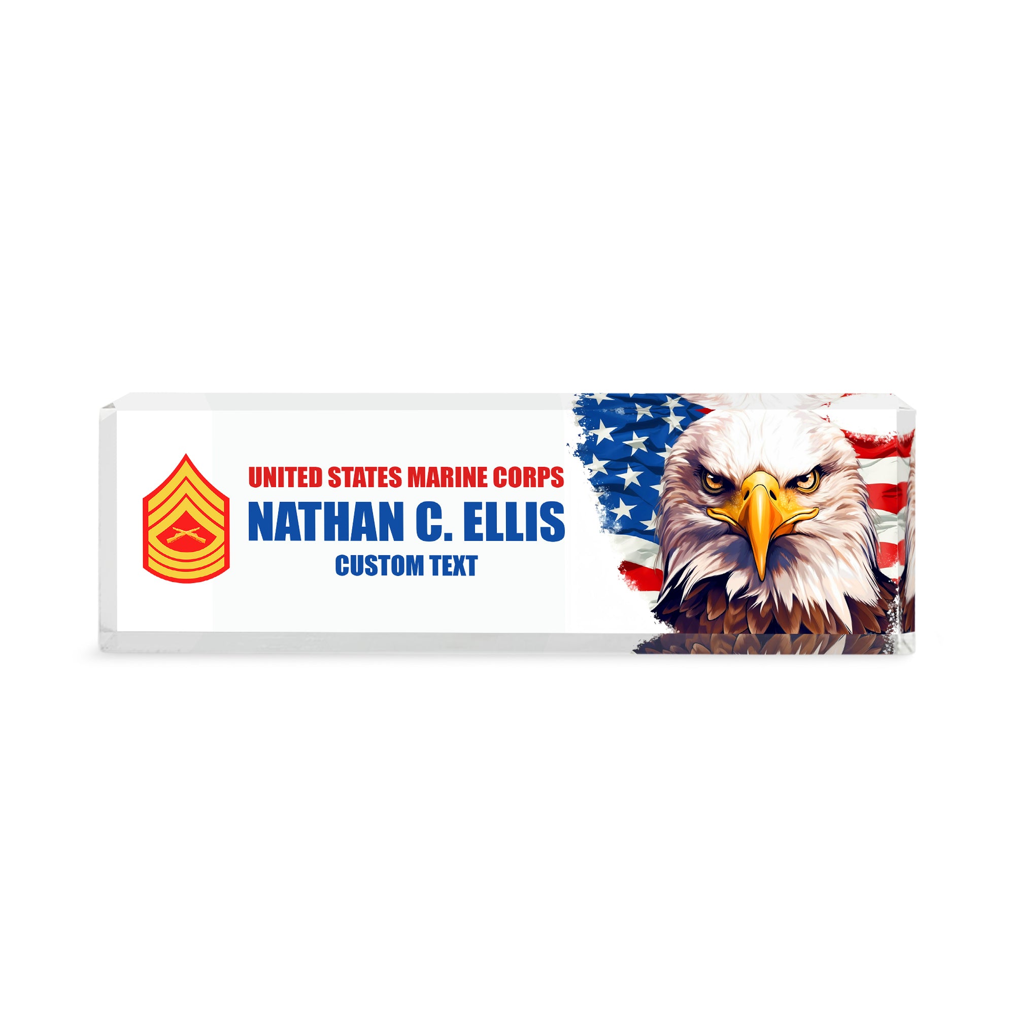 MC Eagle Acrylic Desk Plaque – Custom Name & Promotion