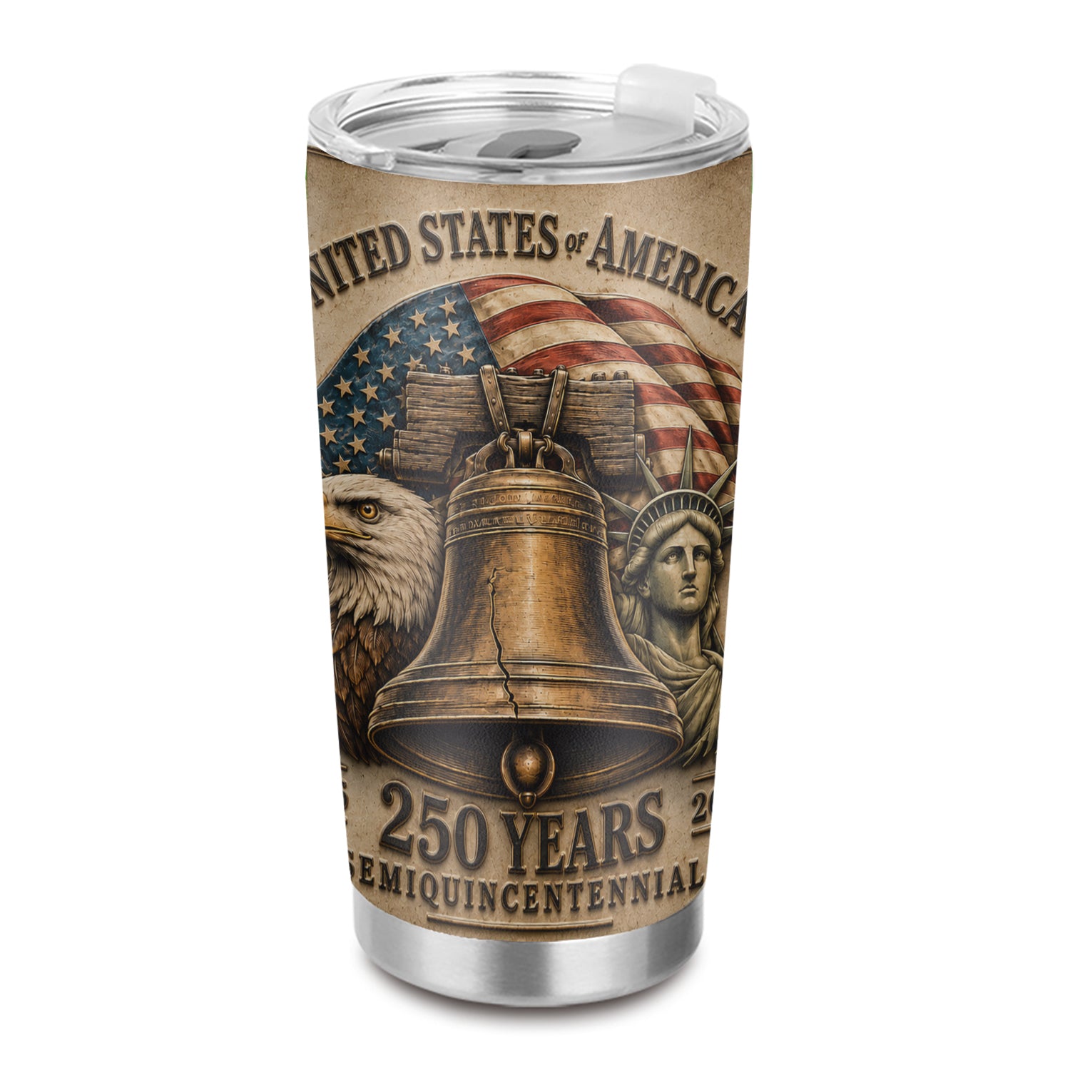 USA 250 Years Semiquincentennial Liberty Bell 20oz Tumbler Gift