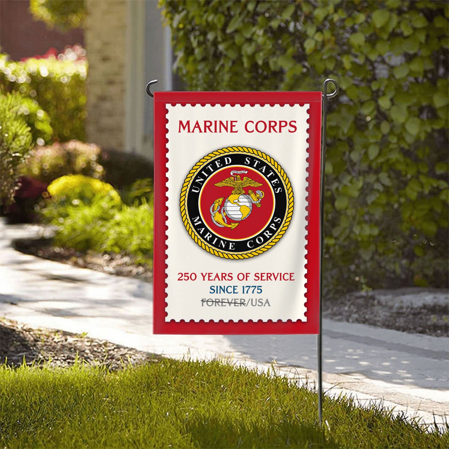 MARlNE 250 Years Of Service Since 1775 Garden Flag 12" x 18" Twin-Side Printing