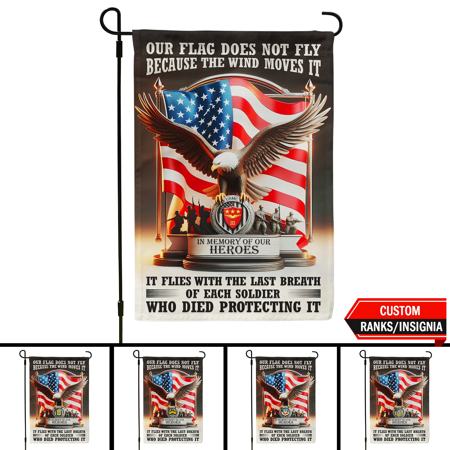 Personalized US Military Logo/Insignia And Text JFLAG23 Garden Flag, House Flag Twin-Side Printing