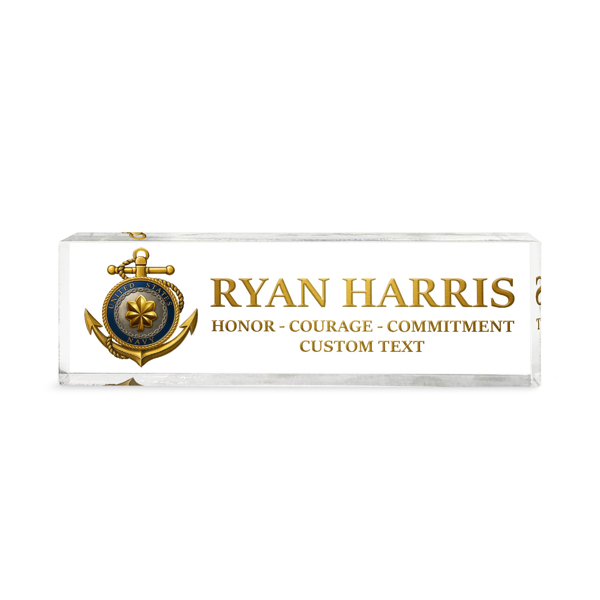 US Navy Custom Desk Acrylic Plaque – 250th Anniversary Gift