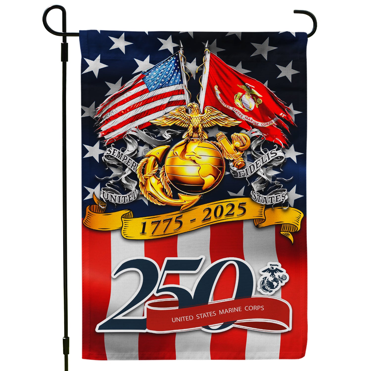 MARlNE 250 Years Of Service Garden Flag Twin-Side Printing
