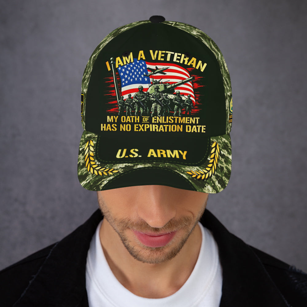 Custom Ranks/Insignia, Personalized Name And Years Served All Over Prints Premium Classic Cap JAOVC11