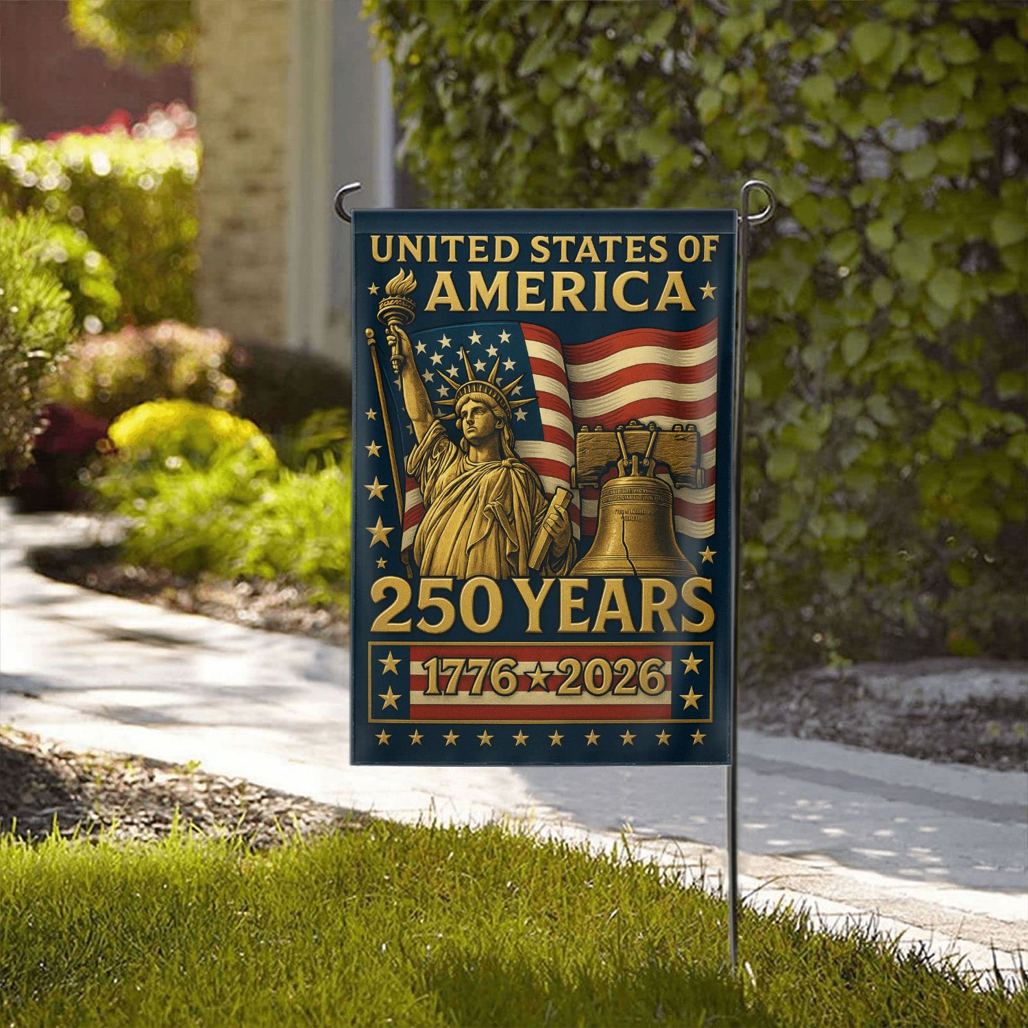 United States Of America 250 Garden Flag 12''x18'' Twin-Side Printing