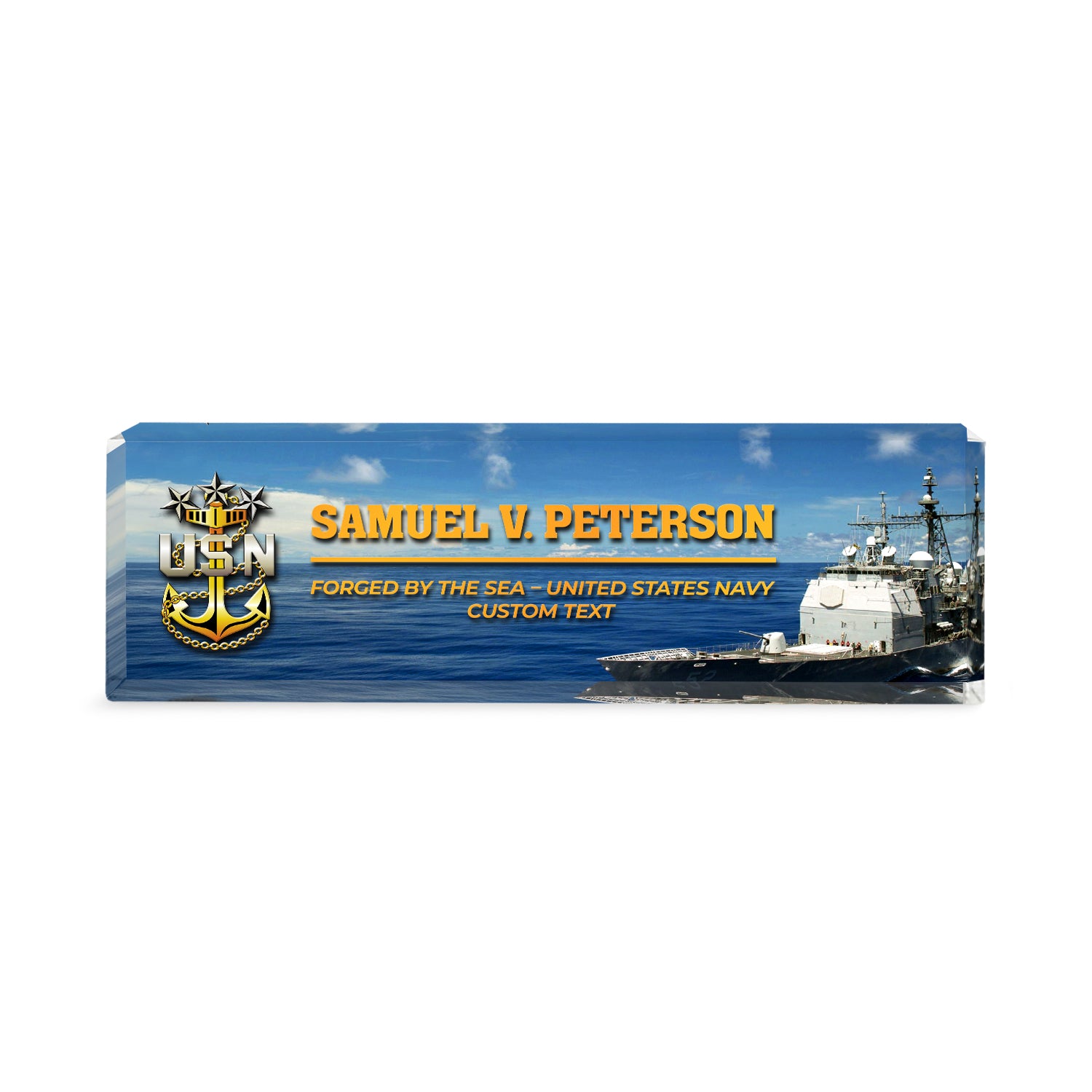Custom U.S. Navy Ship Acrylic Plaque – Personalized Service Gift