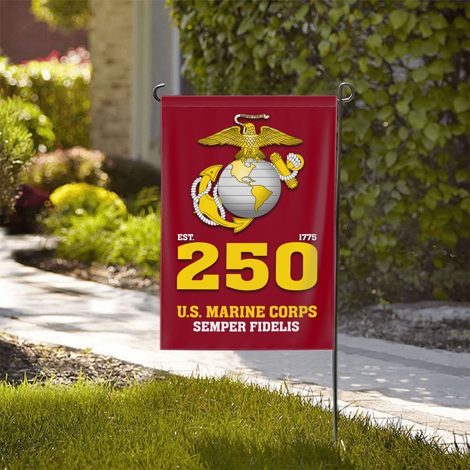 MARlNE Est 1775 Semper Fidelis Garden Flag Twin-Side Printing