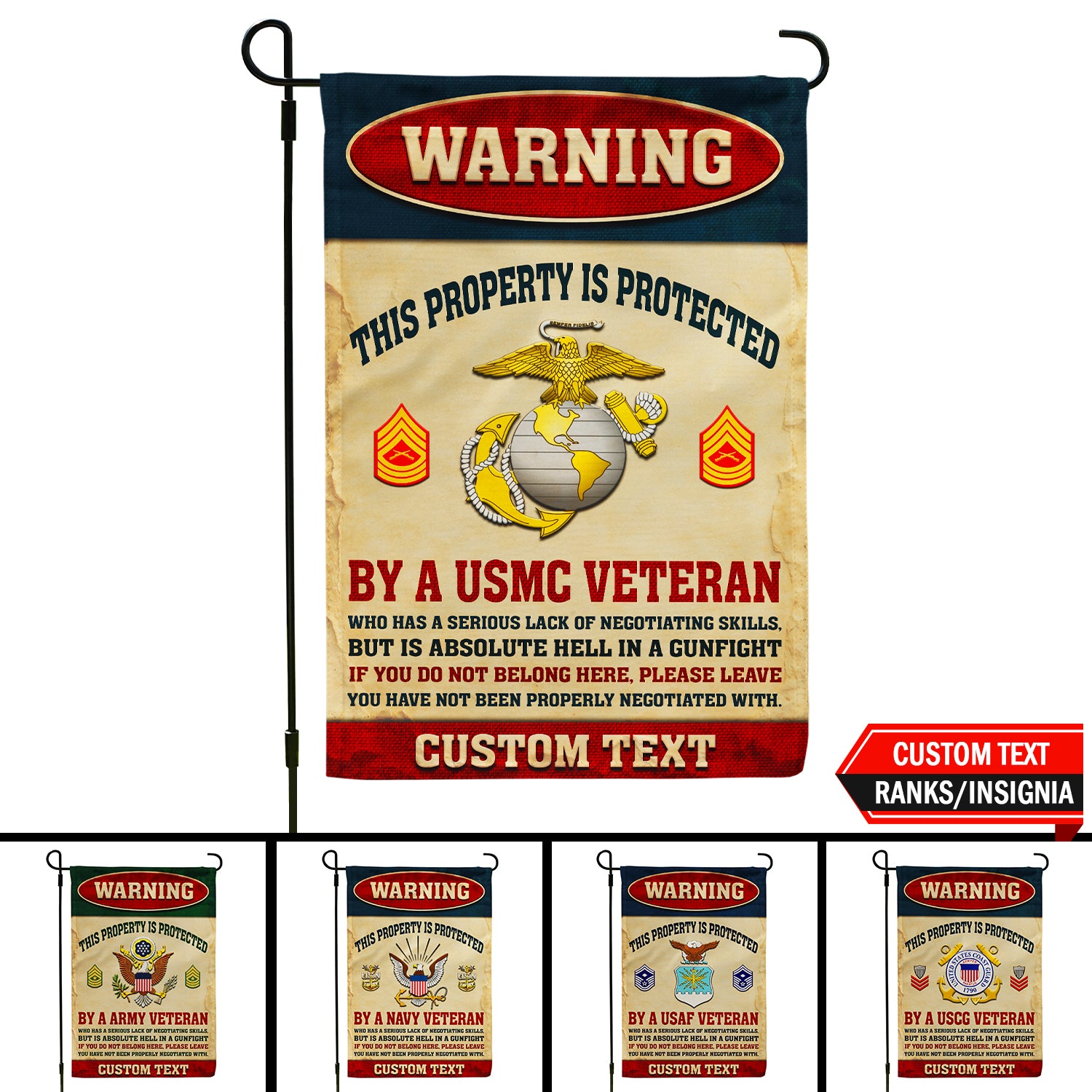 Personalized US Military Logo/Insignia And Text JFLAG18 Garden Flag, House Flag Twin-Side Printing