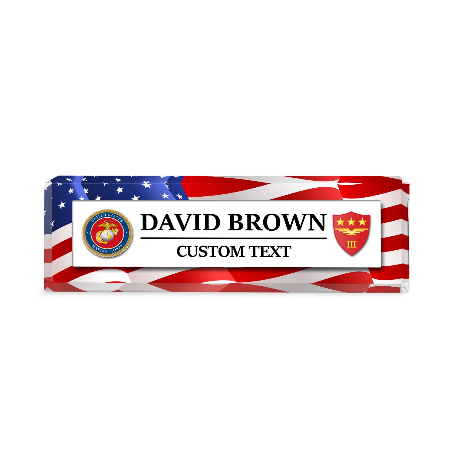 Custom Desk Acrylic Plaque -  Nameplate Gift for MARlNES