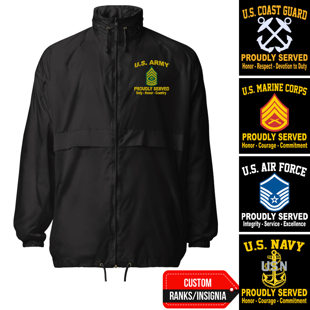 Custom US Military Ranks/Insignia Proudly Served Core Value Embroidere