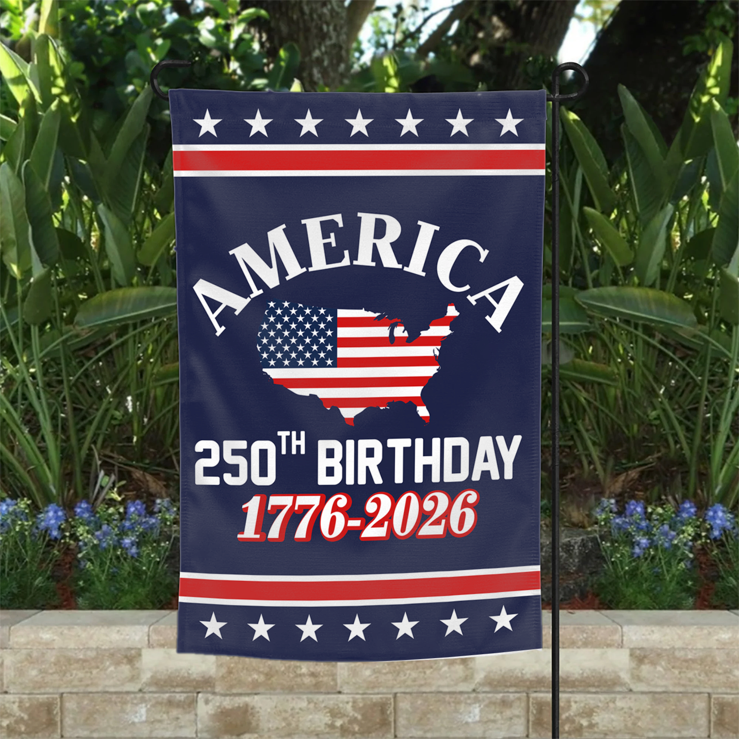 America 250th Birthday 1776 - 2026 Garden Flag 12''x18'' Twin-Side Printing