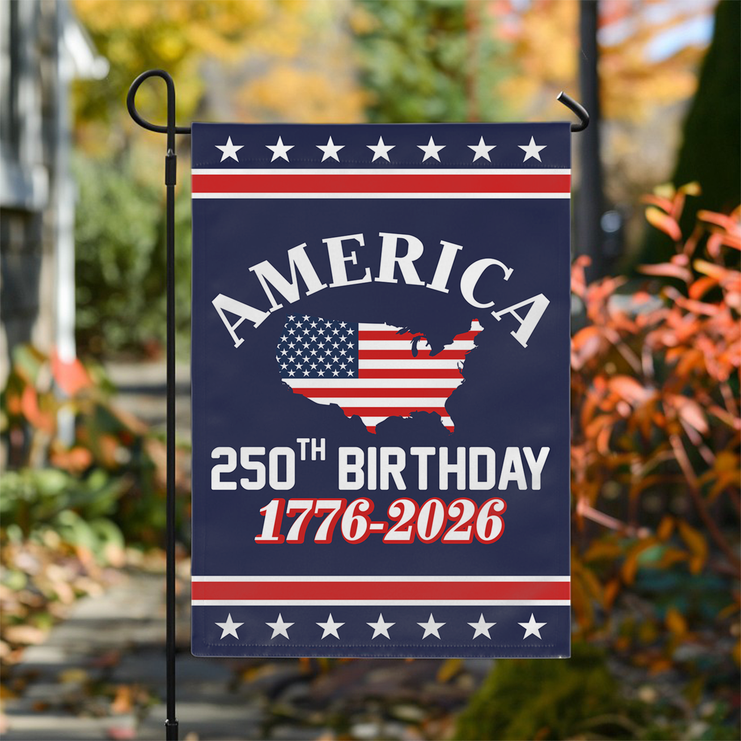 America 250th Birthday 1776 - 2026 Garden Flag 12''x18'' Twin-Side Printing