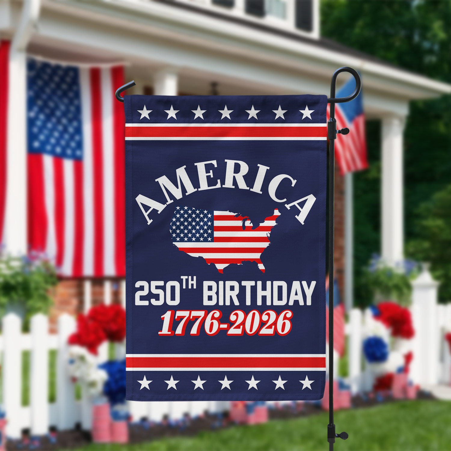 America 250th Birthday 1776 - 2026 Garden Flag 12''x18'' Twin-Side Printing