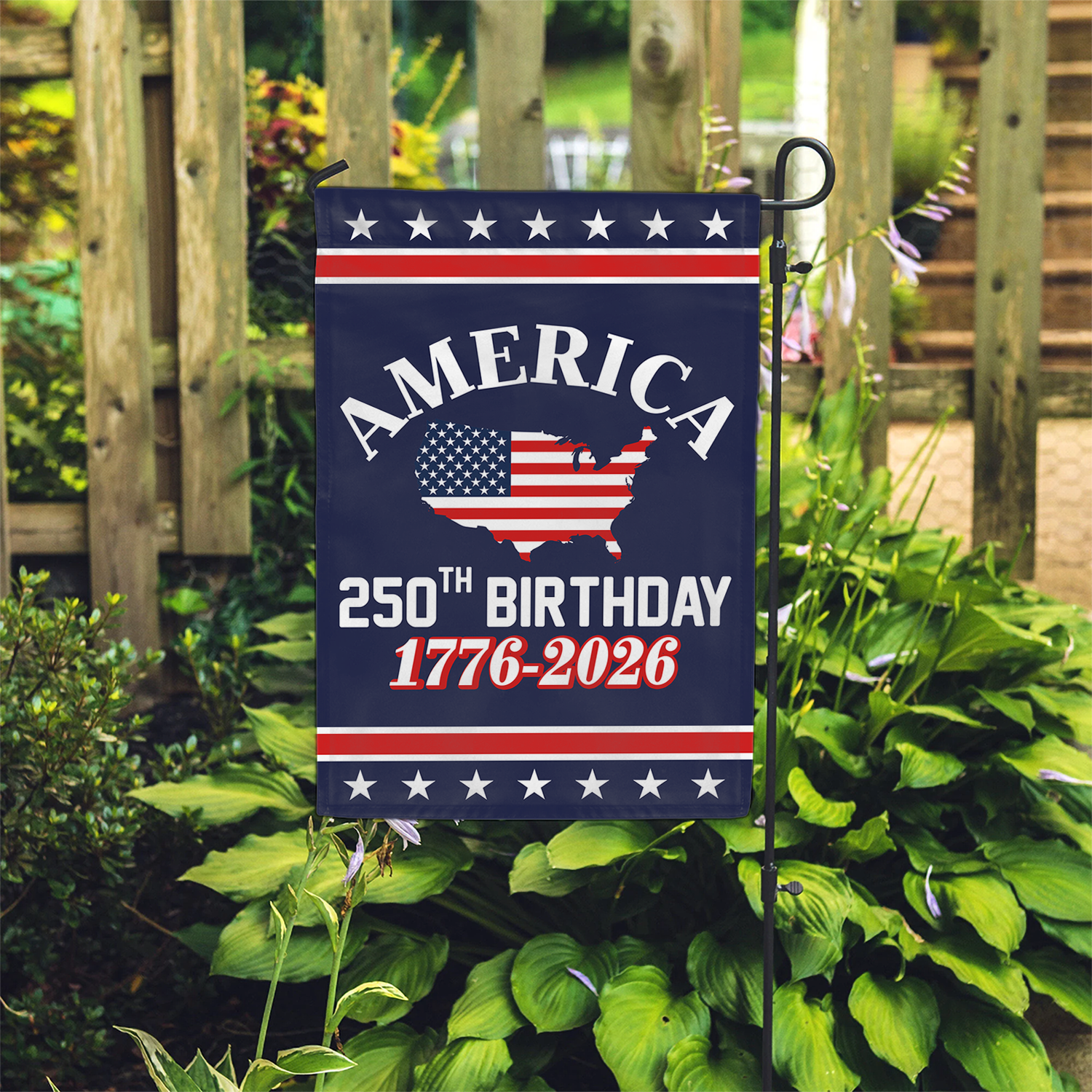 America 250th Birthday 1776 - 2026 Garden Flag 12''x18'' Twin-Side Printing