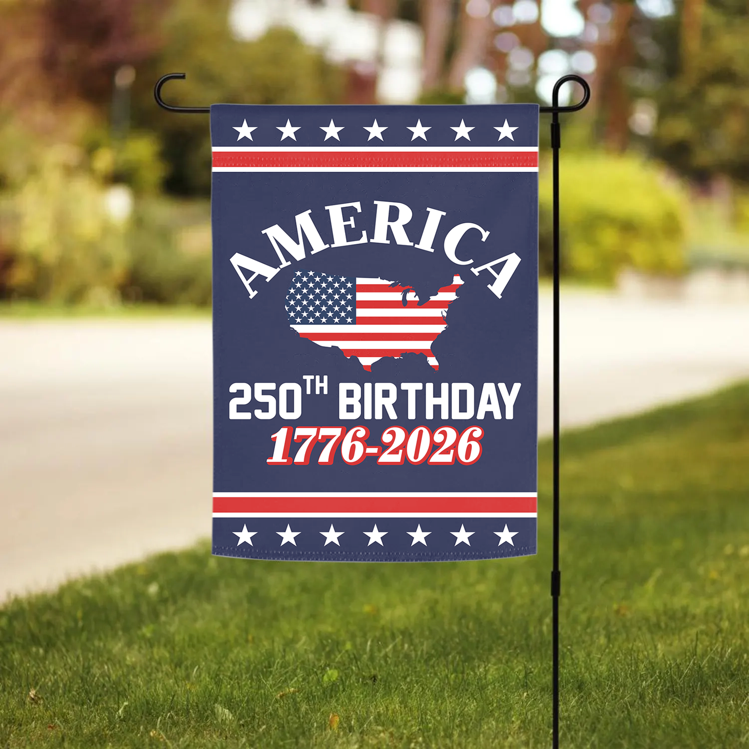 America 250th Birthday 1776 - 2026 Garden Flag 12''x18'' Twin-Side Printing