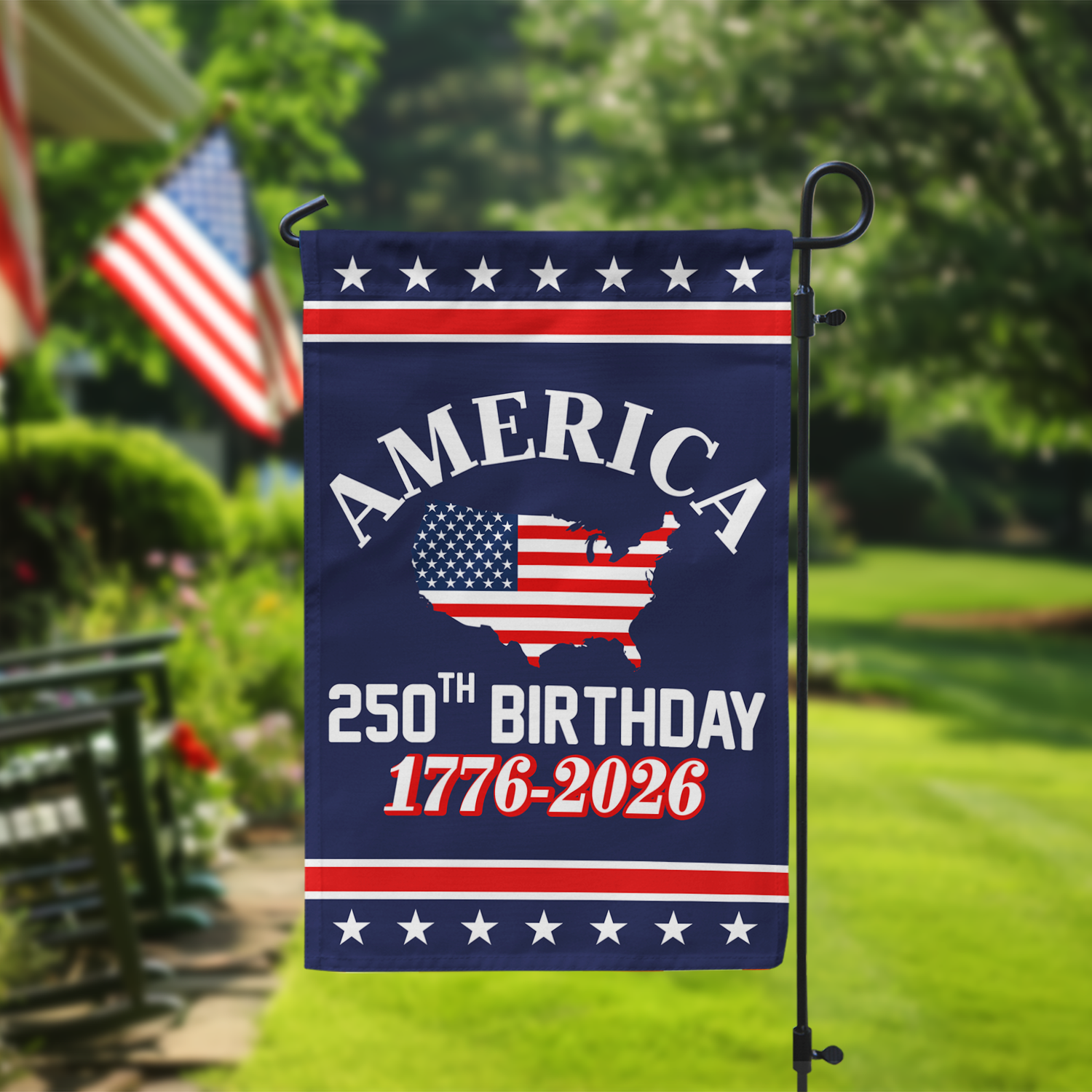 America 250th Birthday 1776 - 2026 Garden Flag 12''x18'' Twin-Side Printing