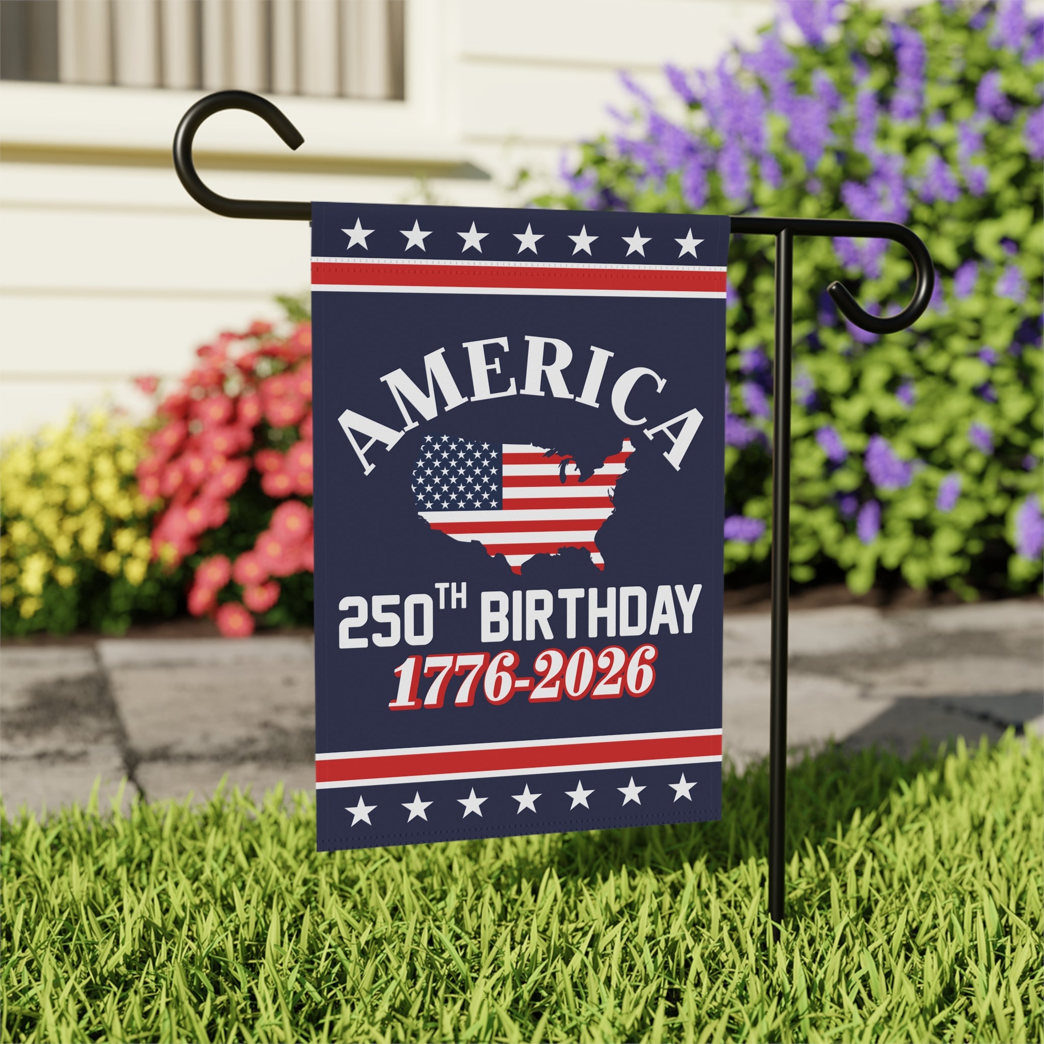 America 250th Birthday 1776 - 2026 Garden Flag 12''x18'' Twin-Side Printing