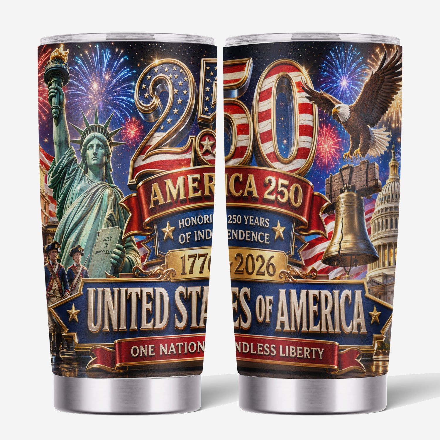 America 250 Independence Celebration 20oz Tumbler Patriotic Gift