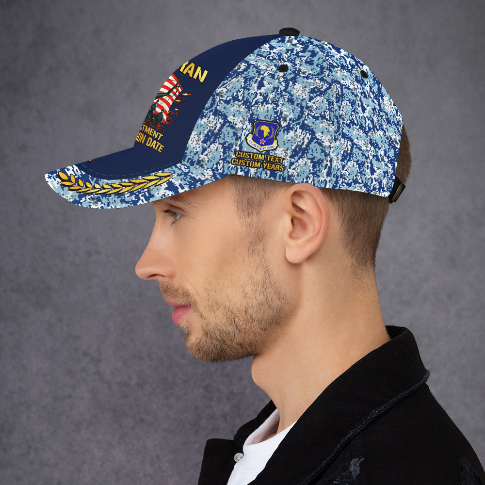 Custom Ranks/Insignia, Personalized Name And Years Served All Over Prints Premium Classic Cap JAOVC11