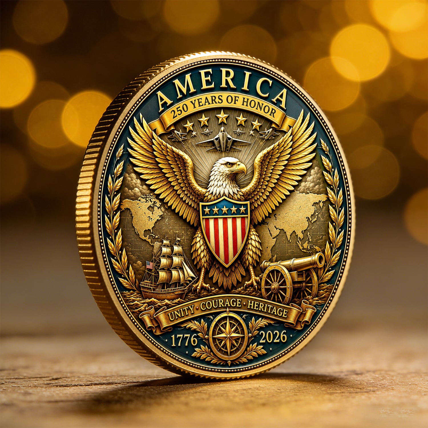 U.S. Navy Anchor Challenge Coin Custom Name Gift