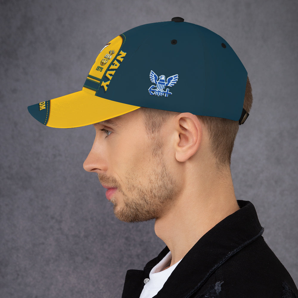 Custom Ranks/Insignia, Personalized Name And Years Served All Over Prints Premium Classic Cap JAOVC07