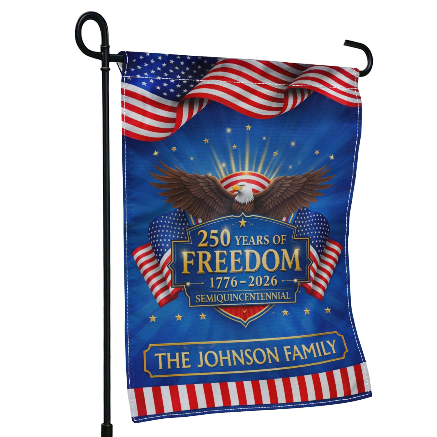 Personalized USA 250 Garden Flag Eagle Freedom 1776-2026