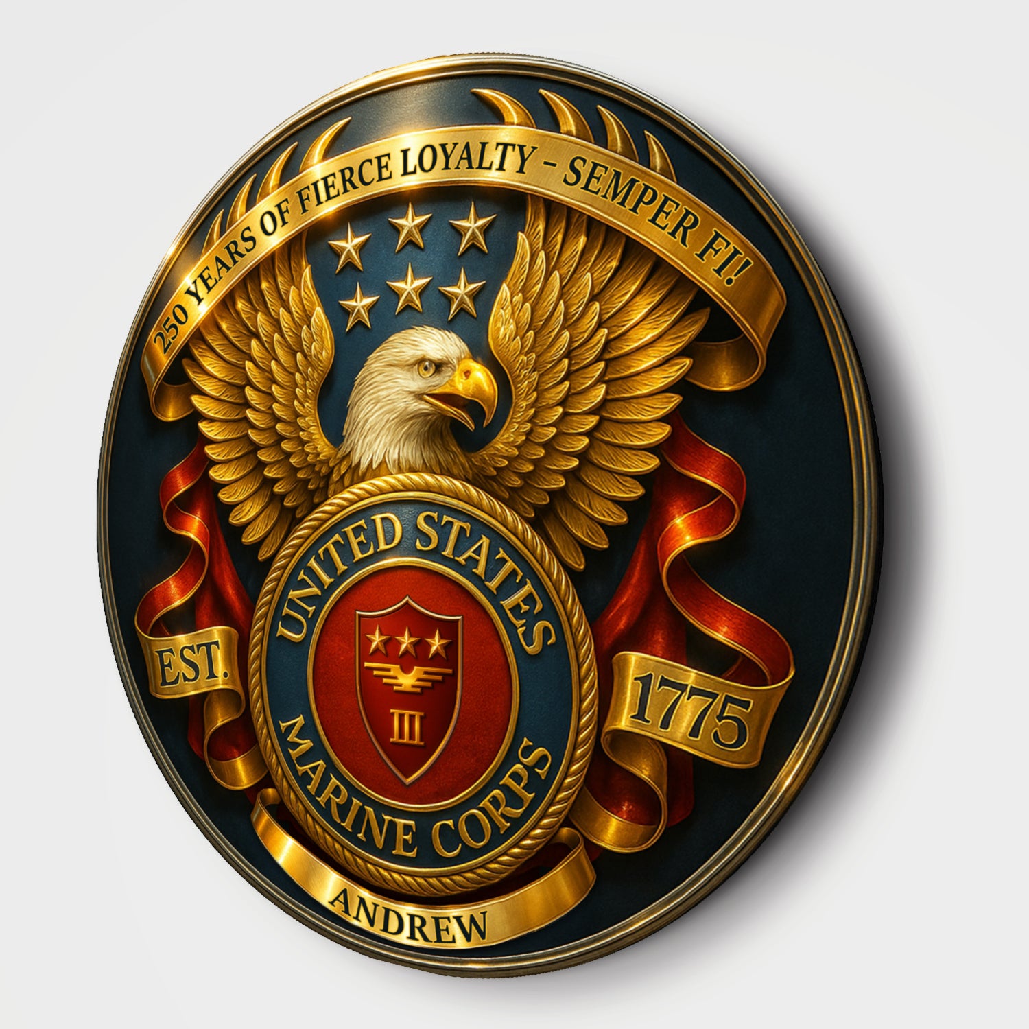 MARlNE Corps 250th Anniversary Sign – Custom Name & Rank