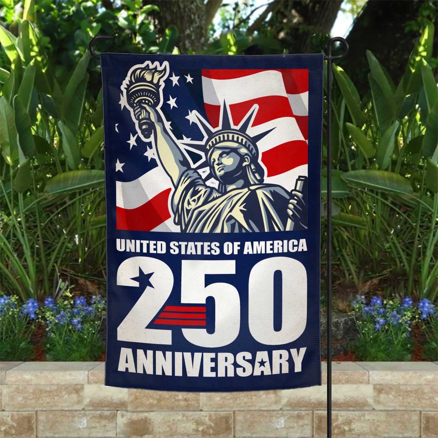 United States Of America 250 Anniversary Garden Flag 12''x18'' Twin-Side Printing