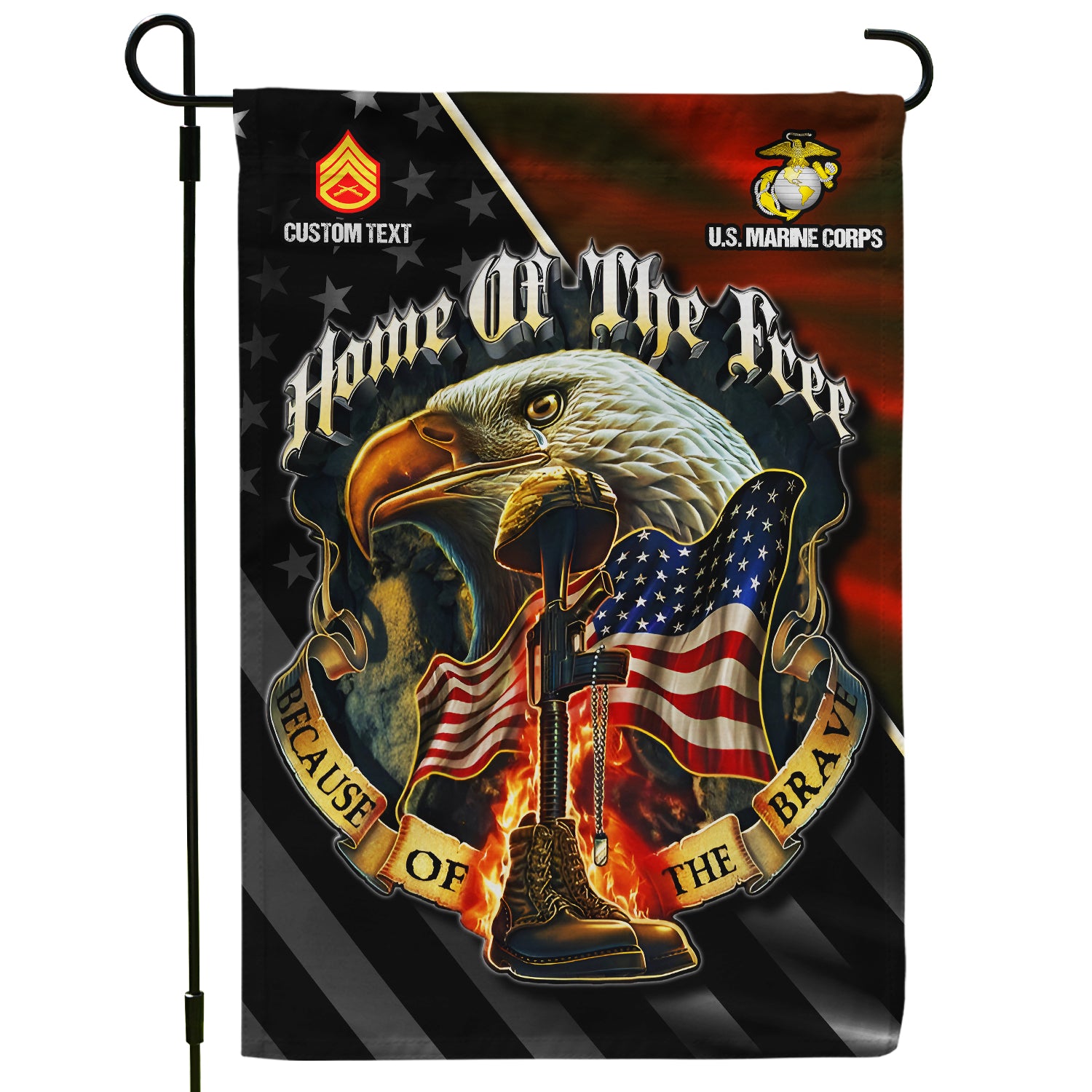 Personalized US Military Logo/Insignia And Text JFLAG06 Garden Flag, House Flag Twin-Side Printing