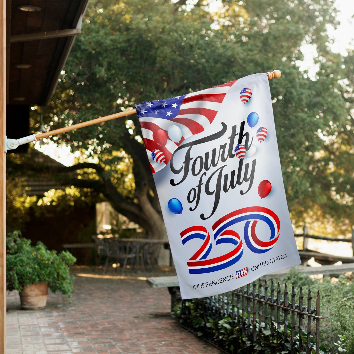 Fourth of July 250 House Flag 28''x40'' Twin-Side Printing