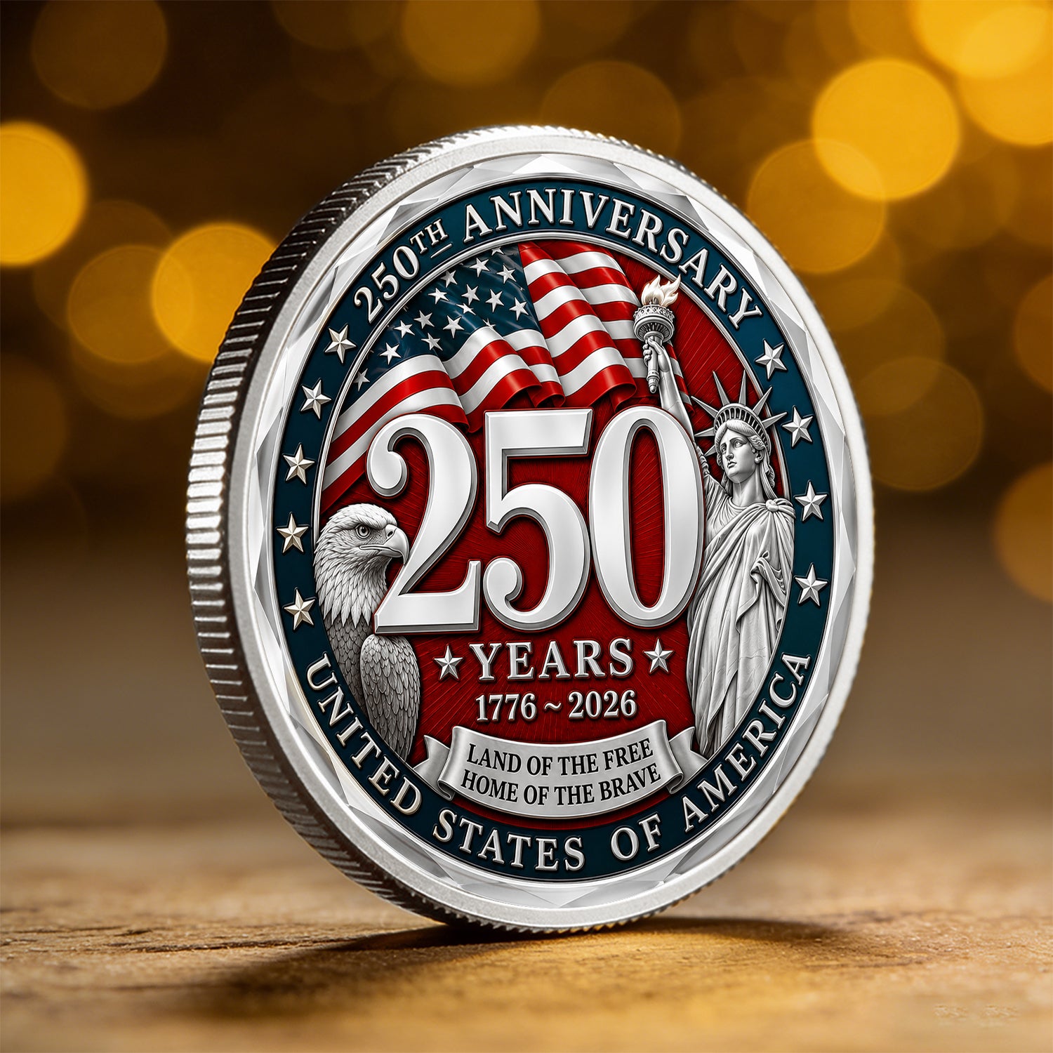 Personalized USMC Challenge Coin 250 Years Of America