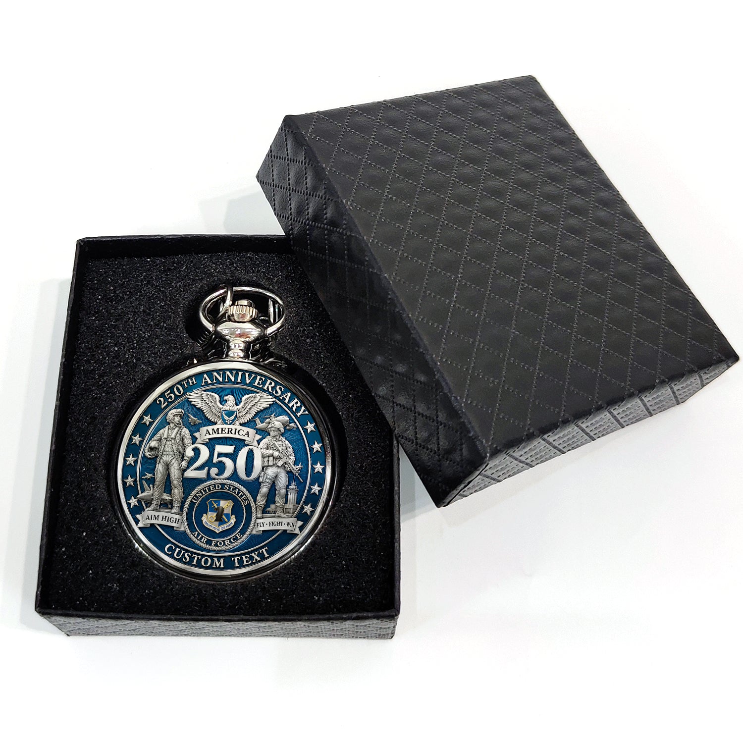 Personalized US Air Force Pocket Watch 250 Years of Service Gift