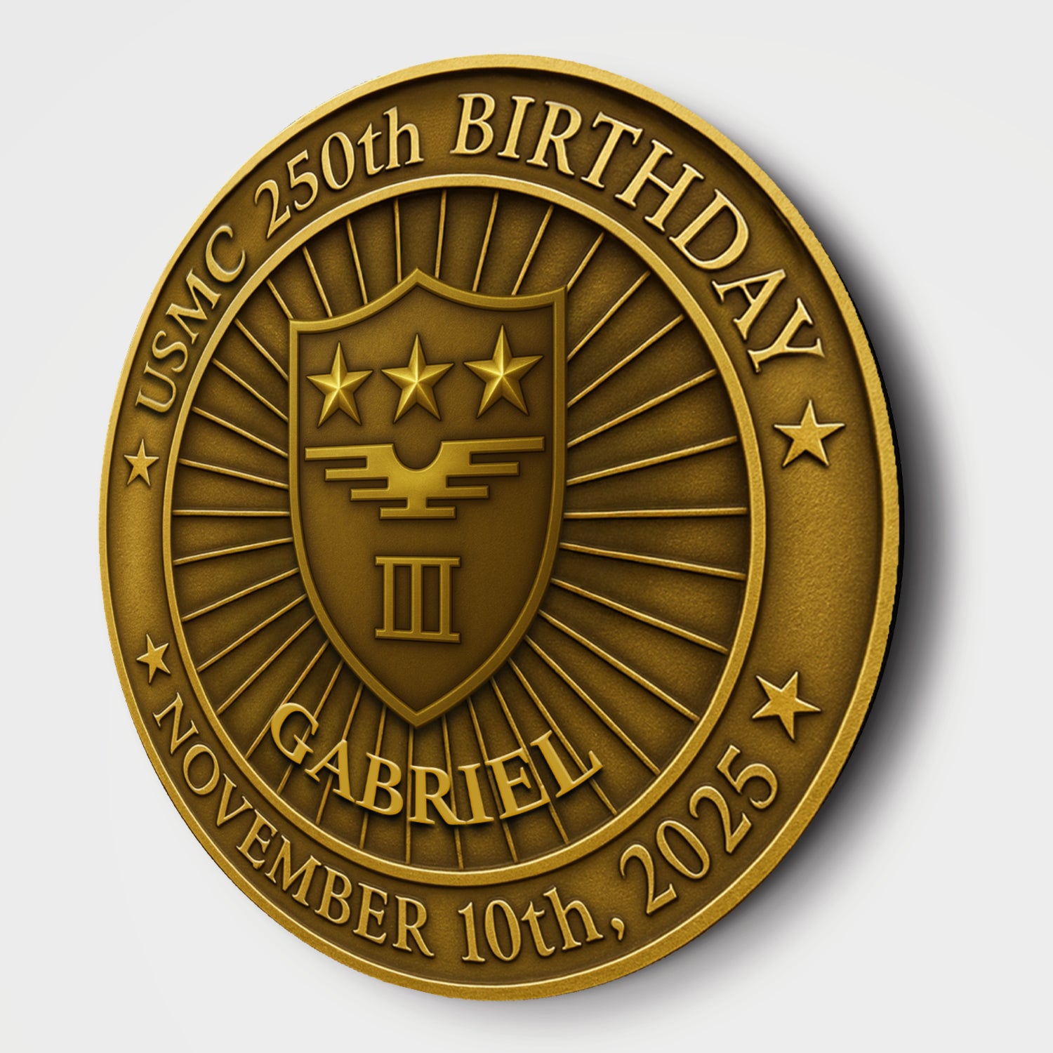 MARlNE 250th Birthday Wooden Sign – Personalized Rank & Name