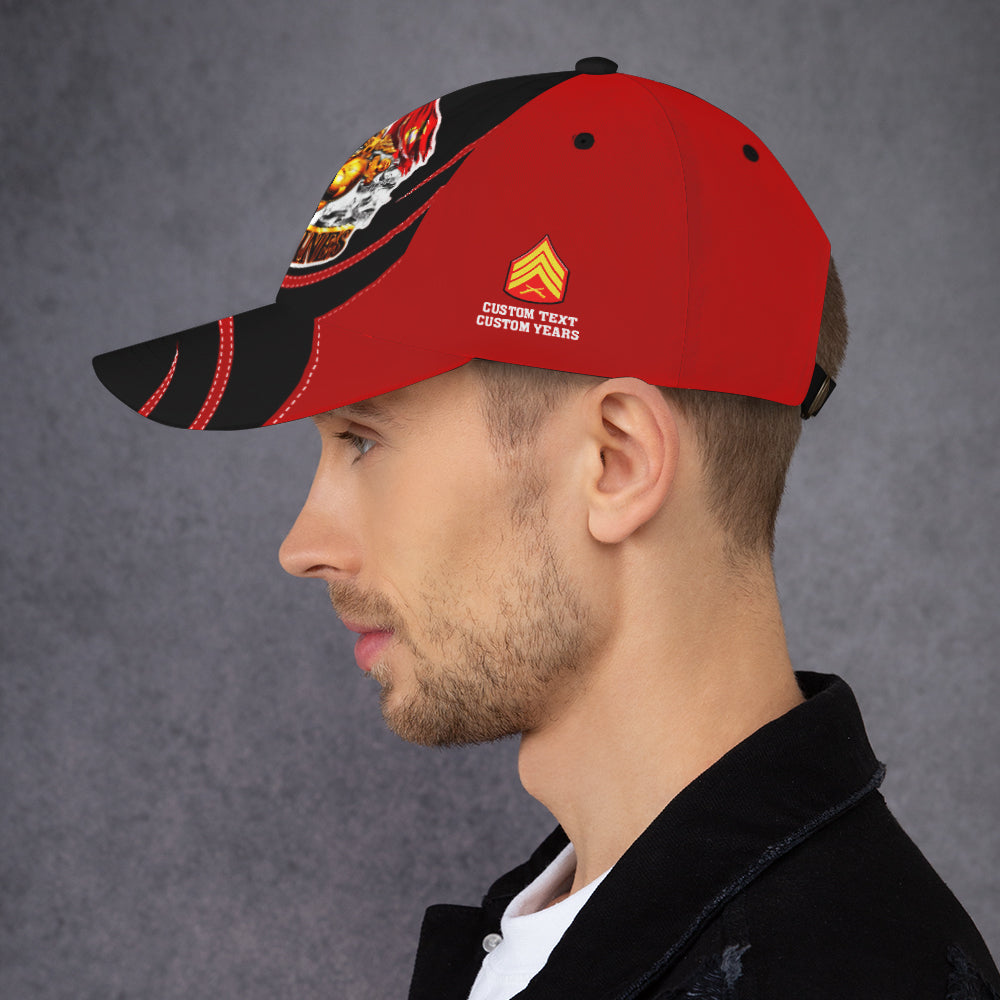 Custom Ranks/Insignia, Personalized Name And Years Served All Over Prints Premium Classic Cap JAOVC08