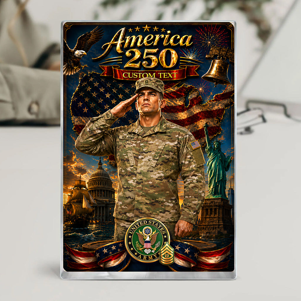 America 250 Custom US Army Combat Uniform Figure Acrylic Block