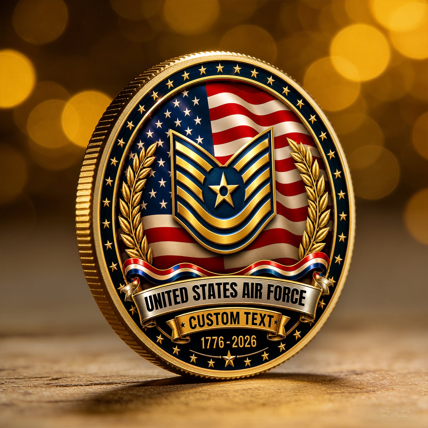 Custom USAF Coin Patriotic Veteran Tribute