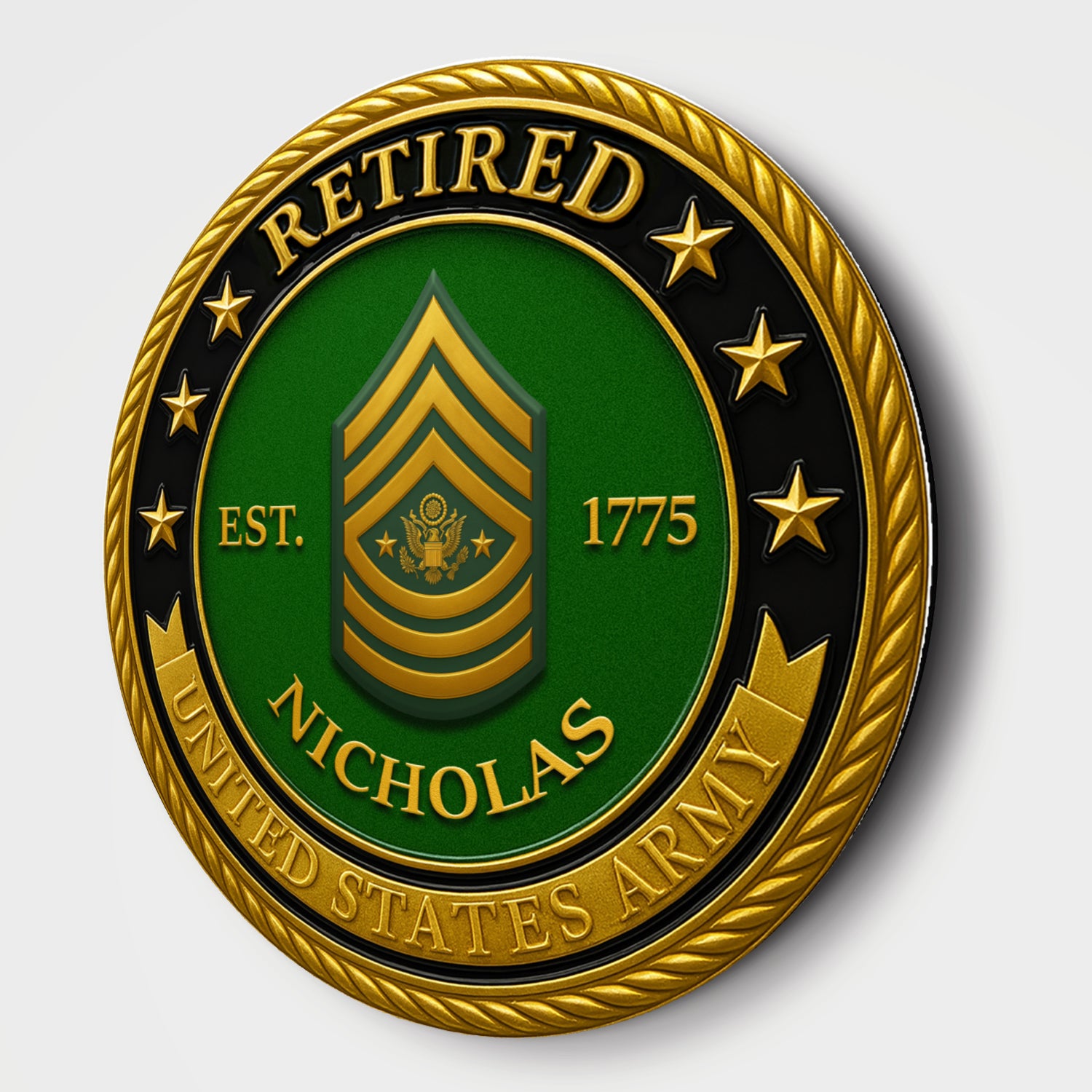 US Army Veteran Round Sign