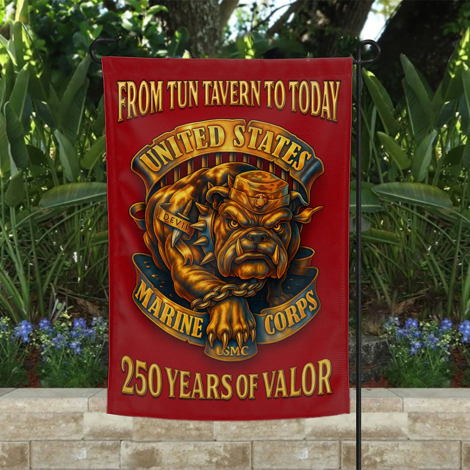 MARlNE From Tun Tavern To Today Garden Flag 12" x 18" Twin-Side Printing