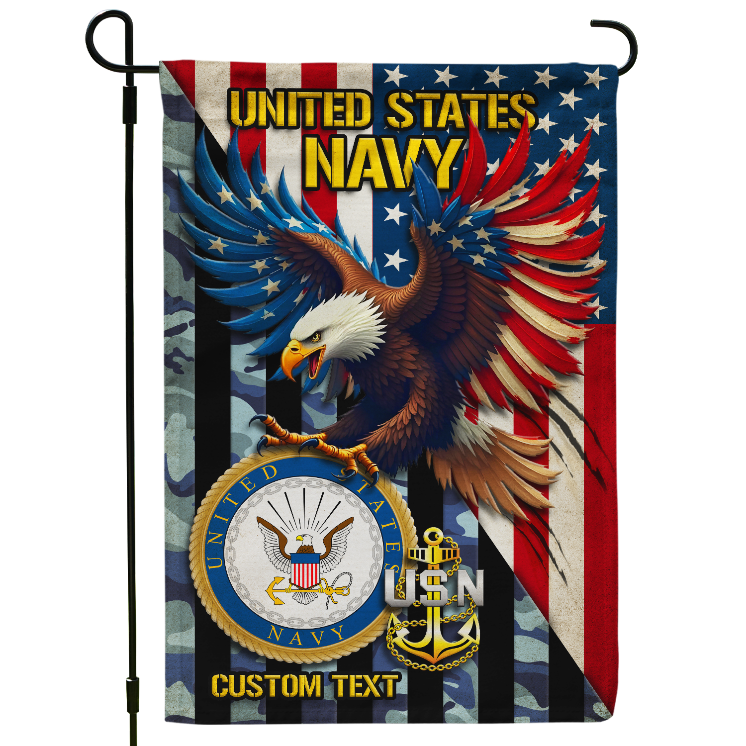 Personalized US Military Logo/Insignia And Text JFLAG07 Garden Flag, House Flag Twin-Side Printing