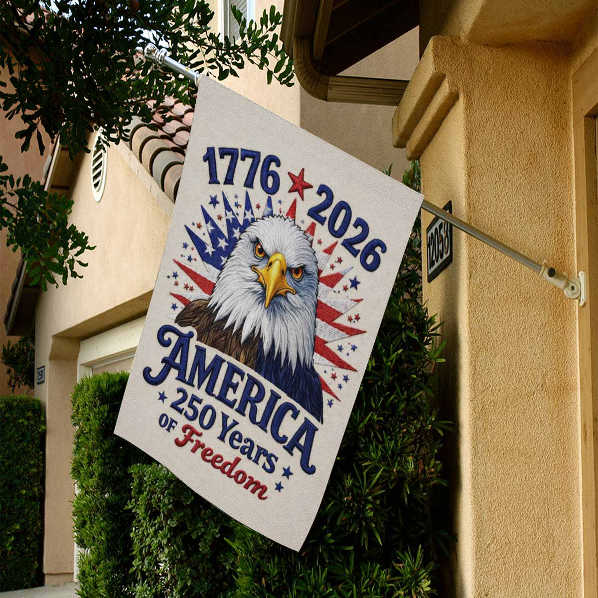 America 250 Years of Freedom House Flag Patriotic Eagle USA Large Outdoor Flag