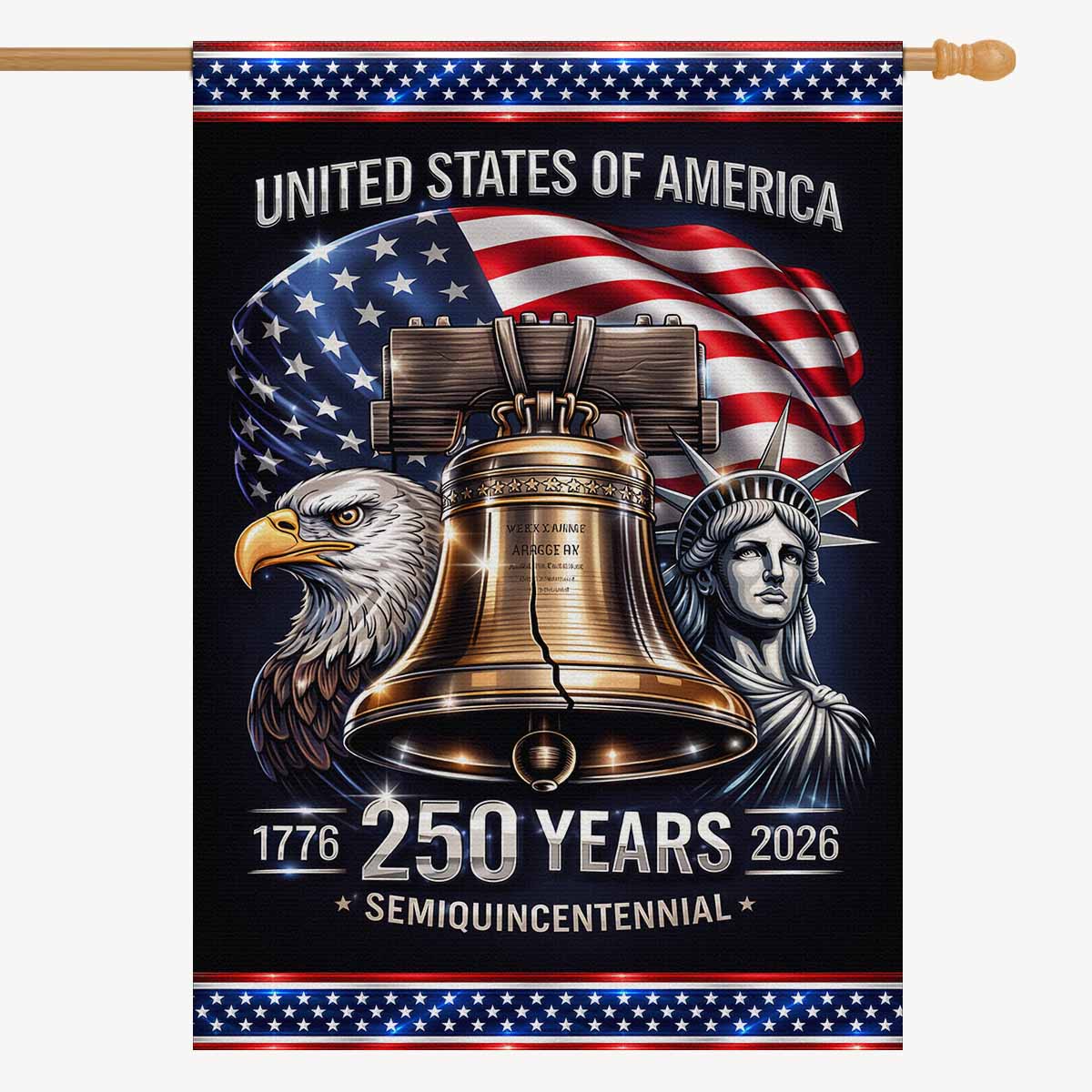 America 250 House Flag United States Semiquincentennial