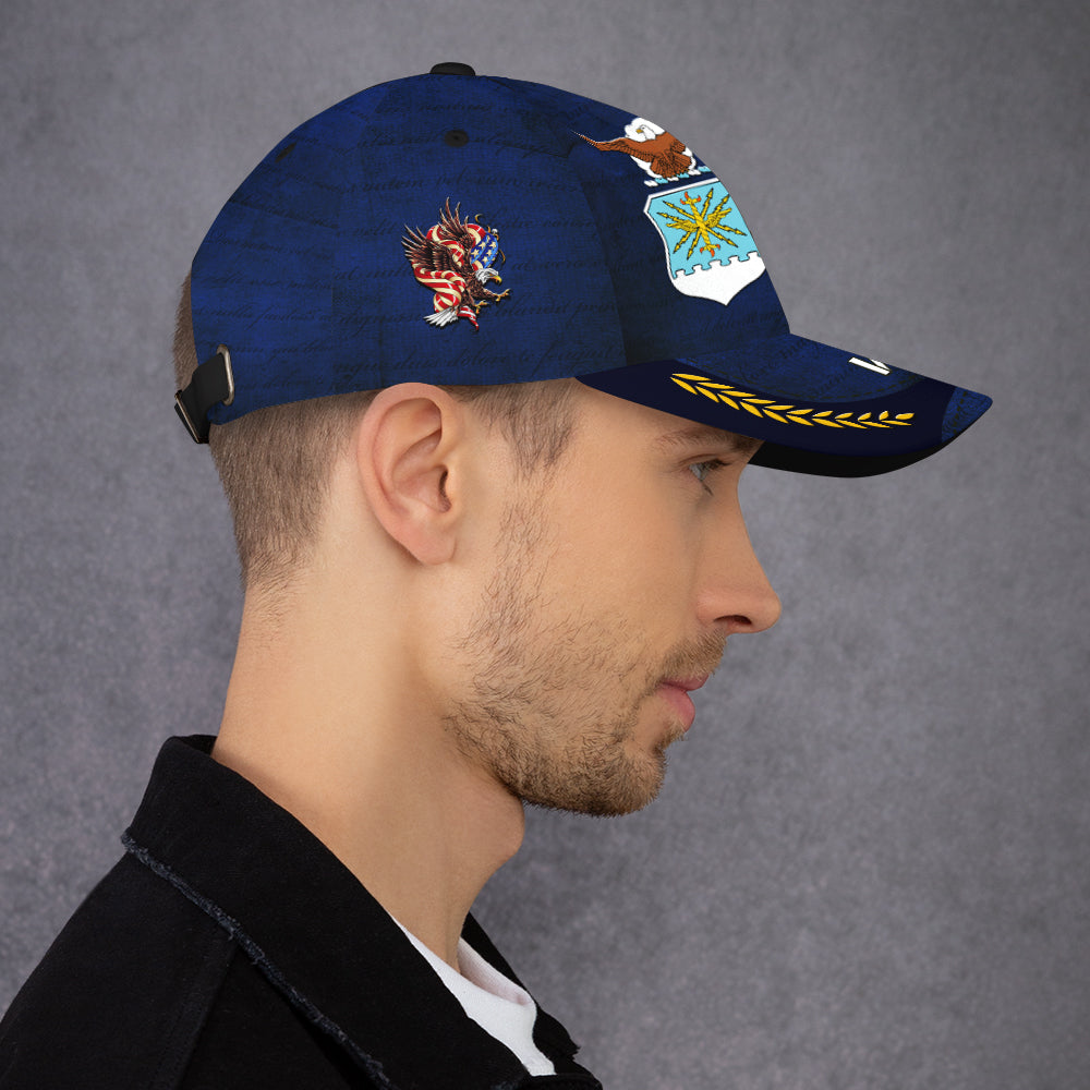 Custom Ranks/Insignia, Personalized Name And Years Served All Over Prints Premium Classic Cap JAOVC09