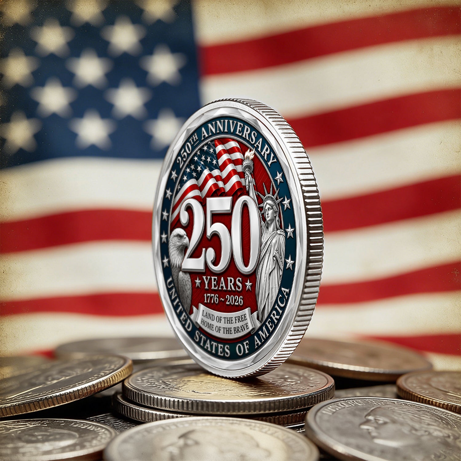 Personalized USMC Challenge Coin 250 Years Of America