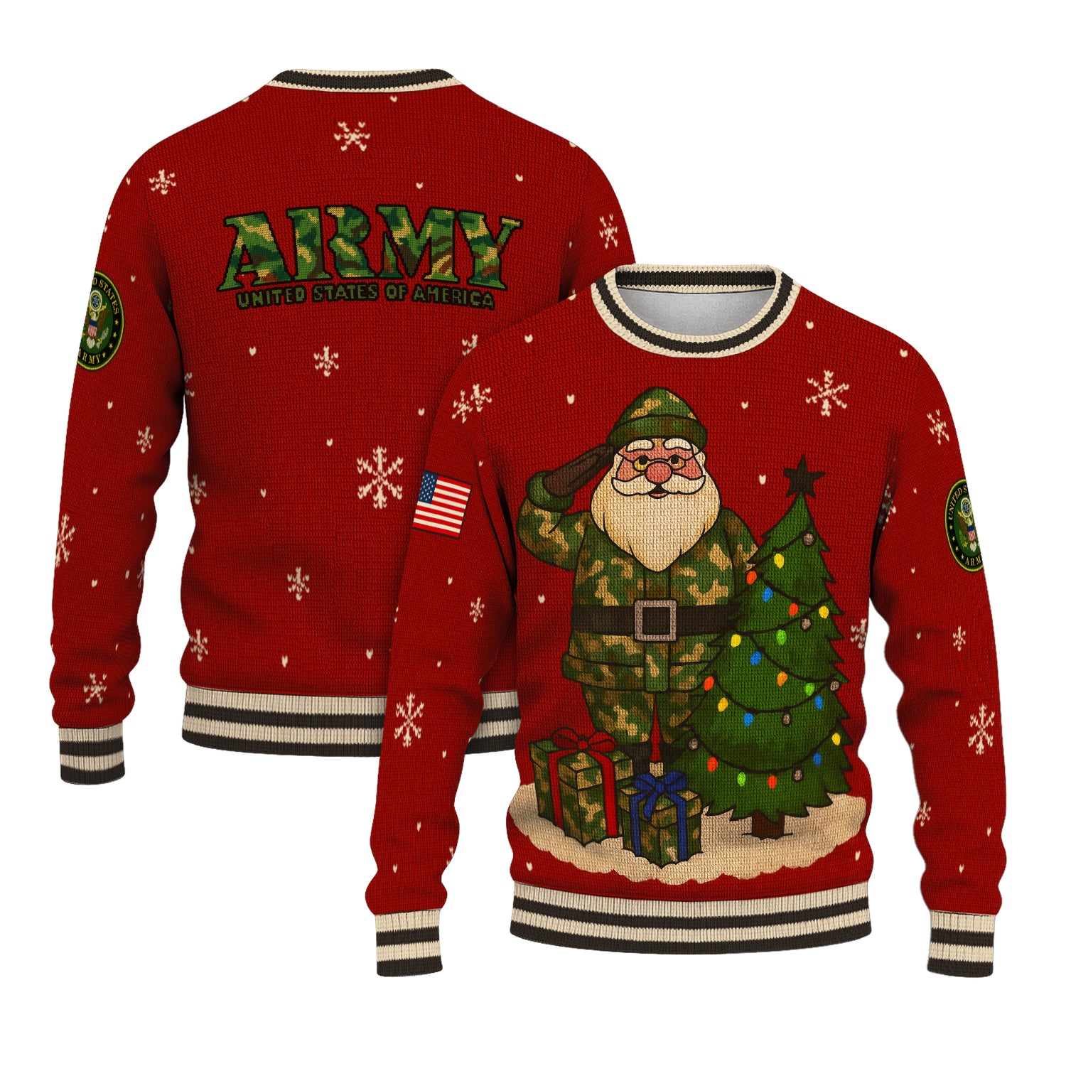 US Army Christmas Tree Christmas Ugly Christmas Sweater
