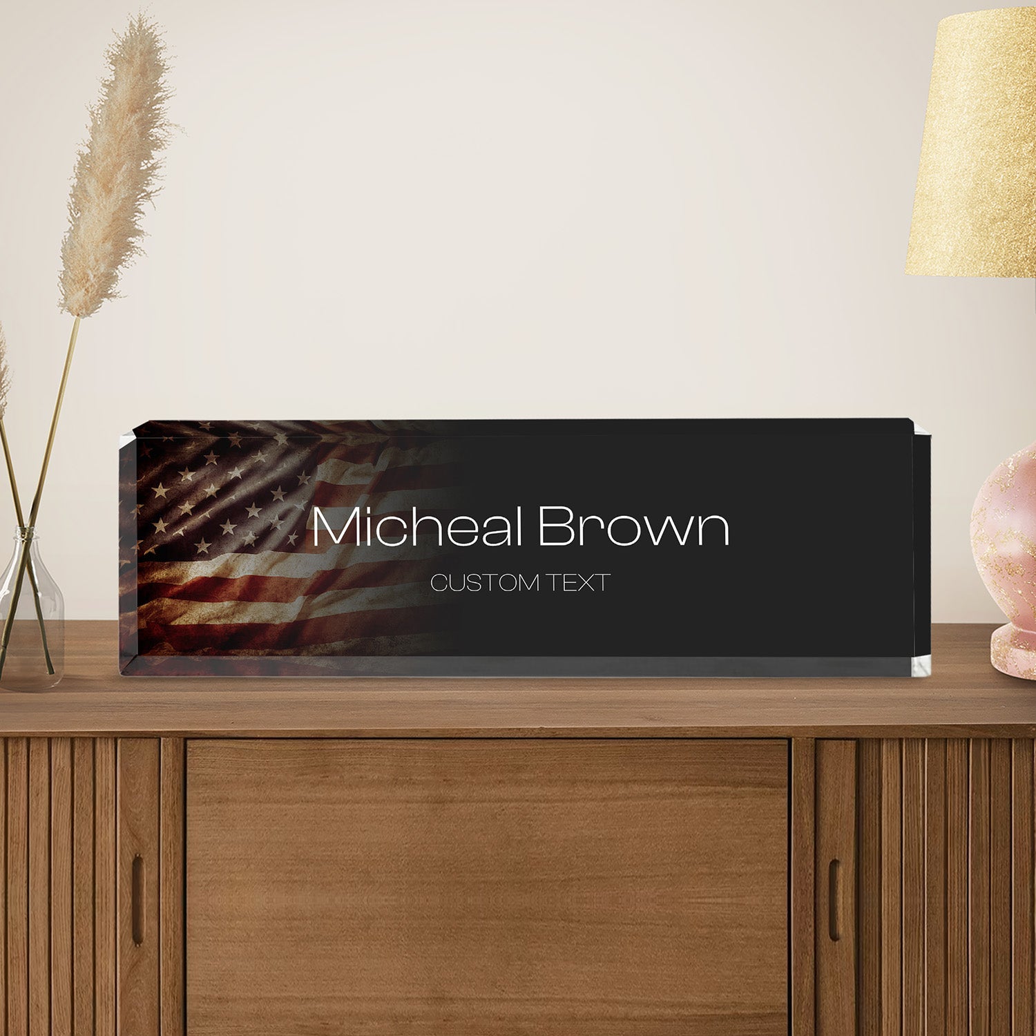 Military Service Acrylic Plaque – Custom Name & Rank Gift