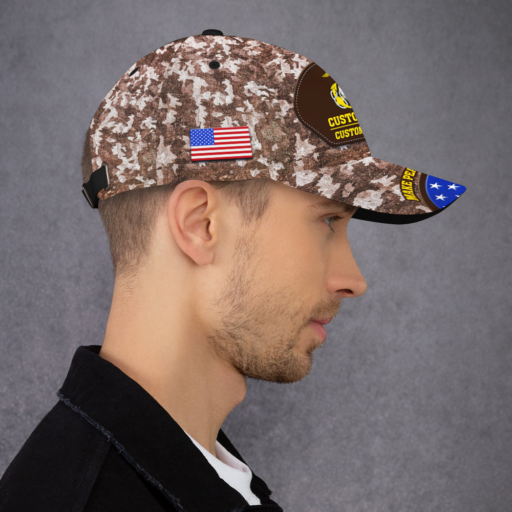 Custom Ranks/Insignia, Personalized Name And Years Served All Over Prints Premium Classic Cap JAOVC05