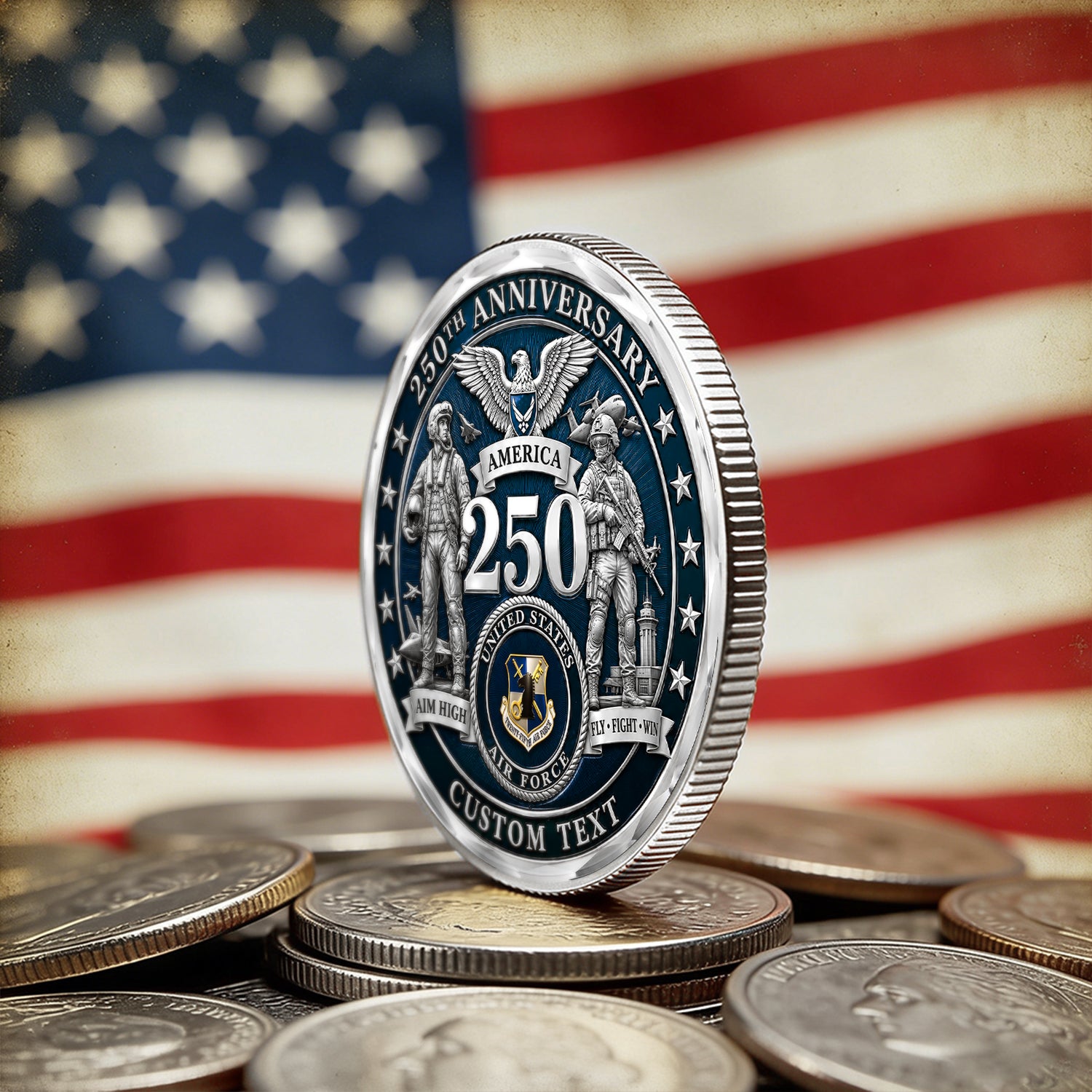 Custom Air Force 250th Anniversary Challenge Coin Gift
