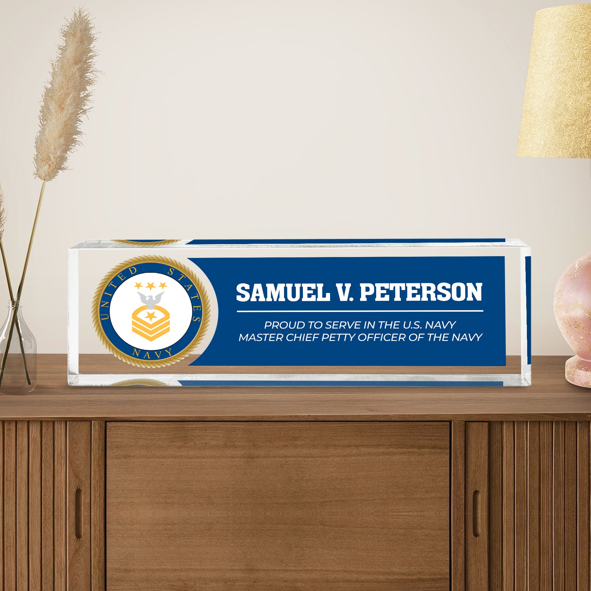 US Navy Custom Acrylic Plaque – Personalized Service Gift